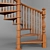 Wooden Spiral Staircase: Elegant and Space-saving 3D model small image 3