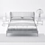 Modern Silenia Neocon Bed & Zero Marble Table Set 3D model small image 3