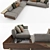 Modern Italian Corner Sofa 3D model small image 2