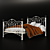 Classic Metal Bed Frame with Decorative Castings 3D model small image 1