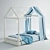 Kids Blue Bed-House: 2000x1000 3D model small image 1