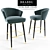 Nuka Velvet Bar Chair | Elegant and Chic 3D model small image 1