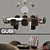 Modern Gubi Dining Set: Moon Table, Beetle Chair, Multi-Lite Lamps 3D model small image 1