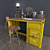 Vintage Industrial Desk & Chair Set 3D model small image 1