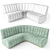 Sophisticated Velvet Lounge Sofa 3D model small image 2