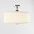 Zelda Ceiling Light - Polished Nickel, White Fabric Shade 3D model small image 2