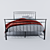 Titanium Gray Metal Bed - 2100x1500x1100 3D model small image 3