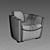Sleek Leather Rocket Chair 3D model small image 3