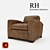 Classic Leather Library Chair 3D model small image 1