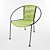 Modern Metal Hoop Chair 3D model small image 2