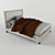 Velvet Chesterfield Bed 3D model small image 2