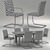 Title: Rustic Leather Dining Set 3D model small image 3