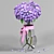 Elegant Hortensia Vase Arrangement 3D model small image 1