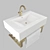 Modern Rectangular Wash Basin 3D model small image 2