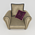 Cozy Cushioned Armchair 3D model small image 1