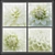 White Blossom Canvas Wall Art 3D model small image 1