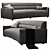 Crate&Barrel Sydney Curved Sofa 3D model small image 1