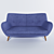 Stylish 2 Seater Sofa Selene 3D model small image 3