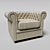 Luxury Quilted Leather Tub Chair 3D model small image 1