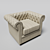 Luxury Quilted Leather Tub Chair 3D model small image 3