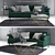 Elegant Forest Green Sofa 3D model small image 1