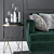 Elegant Forest Green Sofa 3D model small image 2