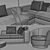 Luxury Minotti Set: Leonard Sofa, Jacques Armchair, Kirk Table 3D model small image 3