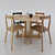 Elegant KIZASHI Dining Set 3D model small image 1