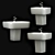 Modern Wall-Mounted Washbasin | RAK Metropolitan 3D model small image 2