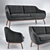 Oslo Marl Gray 2 Seater: Stylish and Comfortable 3D model small image 1