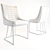 Contemporary Gray Fabric Dining Chair 3D model small image 2