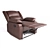 Comfortable Brown Faux Leather Recliner 3D model small image 2