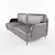 Elegant Black Leather Sofa 3D model small image 2