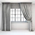 Two-Tone Roman Curtains with Pick-Up Brush 3D model small image 2