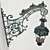 Elegant Iron Wall Sconce 3D model small image 3