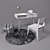 Stylish Work Desk Set 3D model small image 3