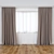 Stylish Window Drapes & Sheer Curtains 3D model small image 1