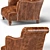 Rustic Acacia Industrial Accent Chair 3D model small image 2