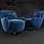 Round Leg Barrel Swivel Chair 3D model small image 1