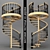 Wooden Spiral Staircase - Elegant Design Solution 3D model small image 1