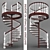 Wooden Spiral Staircase: Elegant and Functional 3D model small image 1