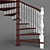 Wooden Spiral Staircase: Elegant and Functional 3D model small image 2