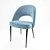 Velvet Blue Dining Chairs (Set of 2) 3D model small image 2