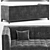 Aldgate Modern Black Velvet Sofa 3D model small image 2