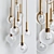 Elegant Brass & Smoked Glass Ceiling Lights 3D model small image 1