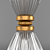 Smoke Glass & Brass Table Lamp 3D model small image 2