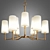 Elegant Brass Shaded Chandelier 3D model small image 1