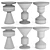 Hand-Turned Ceramic Occasional Tables 3D model small image 3