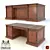 Provasi Chippendale Writing Desk - Elegant Mahogany Design 3D model small image 2