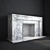 Elegant Carrara Marble Fireplace 3D model small image 1